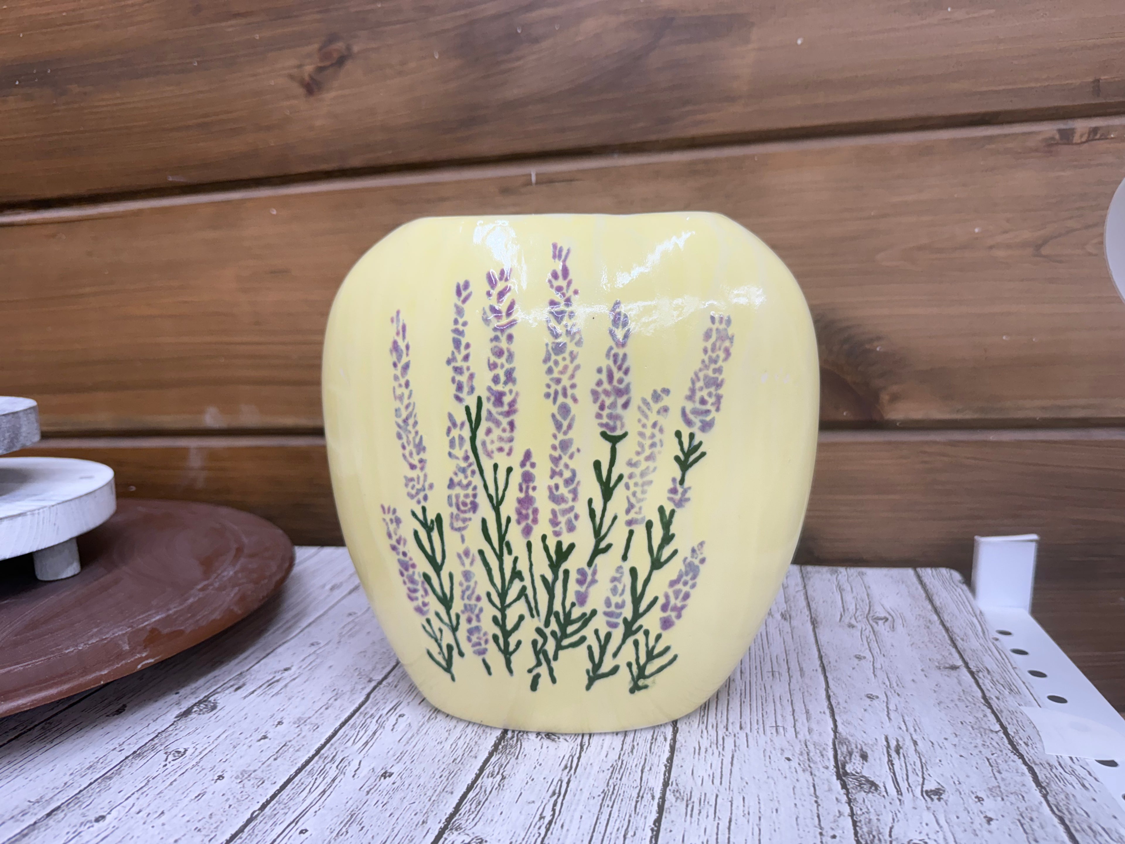Hand painted Lavender Pillow Vase