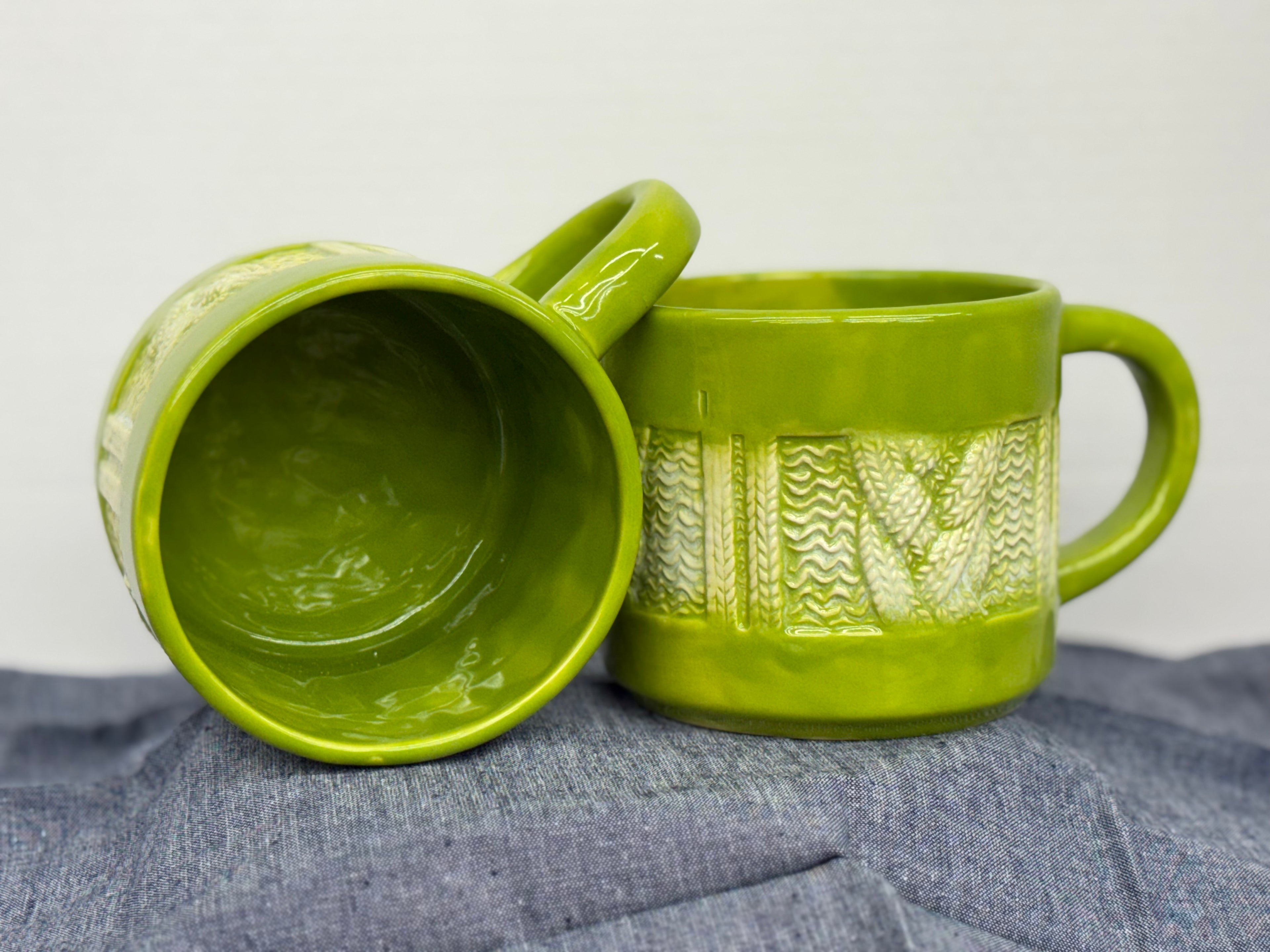 Green Sweater Soup Mug